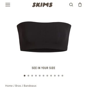 Skims bandeau bra. Black. 2XL